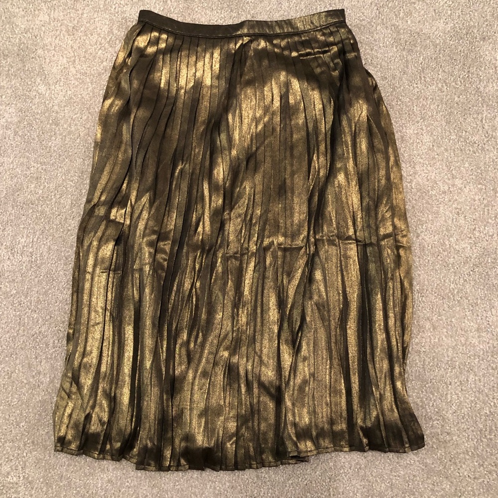 Abercrombie Pleated Metallic Midi Skirt